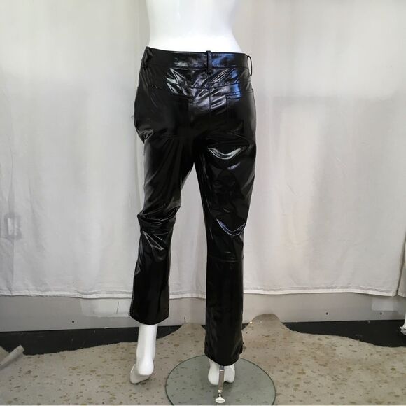 Maje Paveli Black Zipped Cuff High Rise Vinyl Cropped Trousers EUR 40 US 10 - Picture 4 of 11
